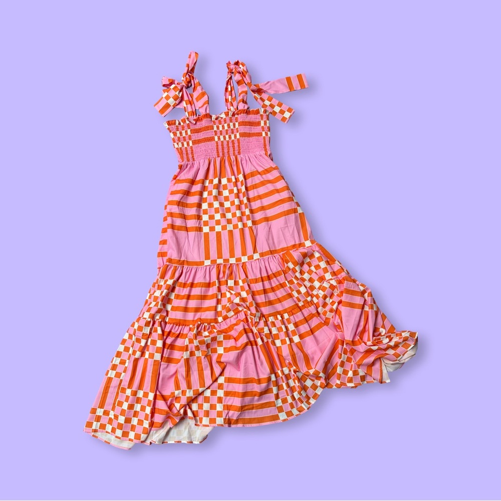 Colorful Striped and Checkered Dress